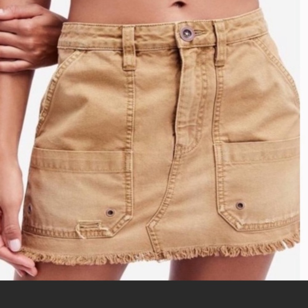 Free People Canvas Mini Skirt